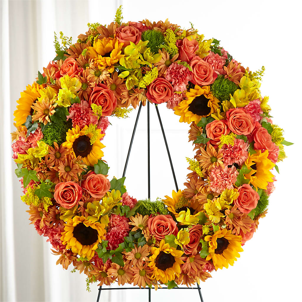 Autumnal Memories Wreath (Standard) – LESSLY'S FLOWERS, Columbia Heights MN