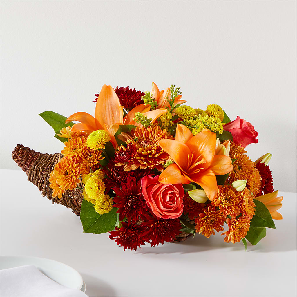 Bouquet of Blessings Cornucopia – LESSLY'S FLOWERS, Columbia Heights MN