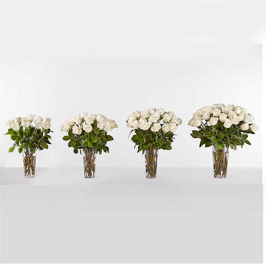 Long Stem White Rose Bouquet – LESSLY'S FLOWERS, Columbia Heights MN