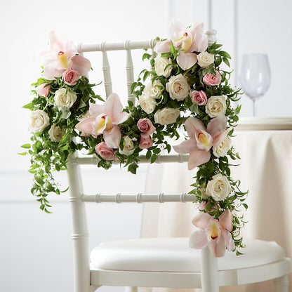 Orchid Rose Chair Décor – LESSLY'S FLOWERS, Columbia Heights MN